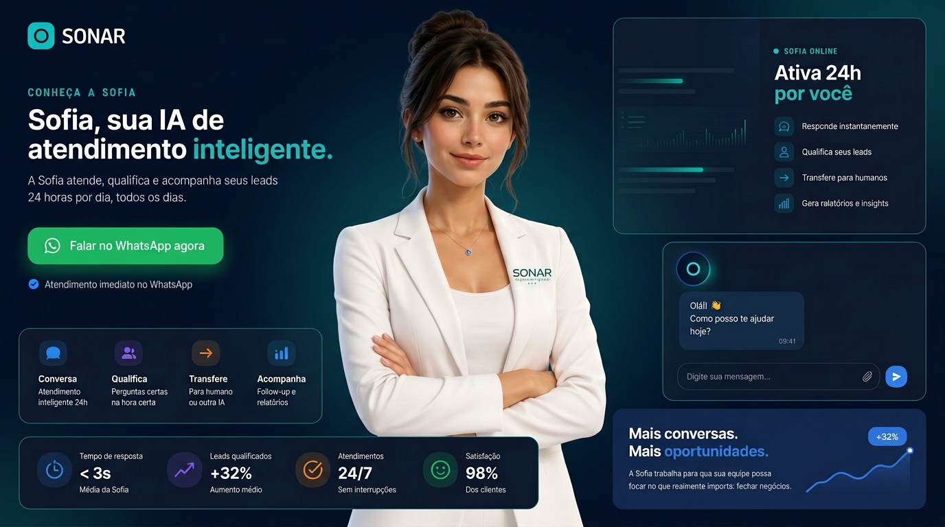 Painel da Sonar Negócios Digitais, campanhas de tráfego pago, leads qualificados e resultados em tempo real