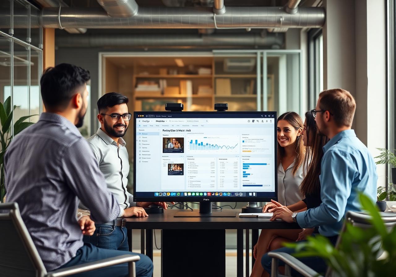 Equipe Sonar em reunião analisando campanhas