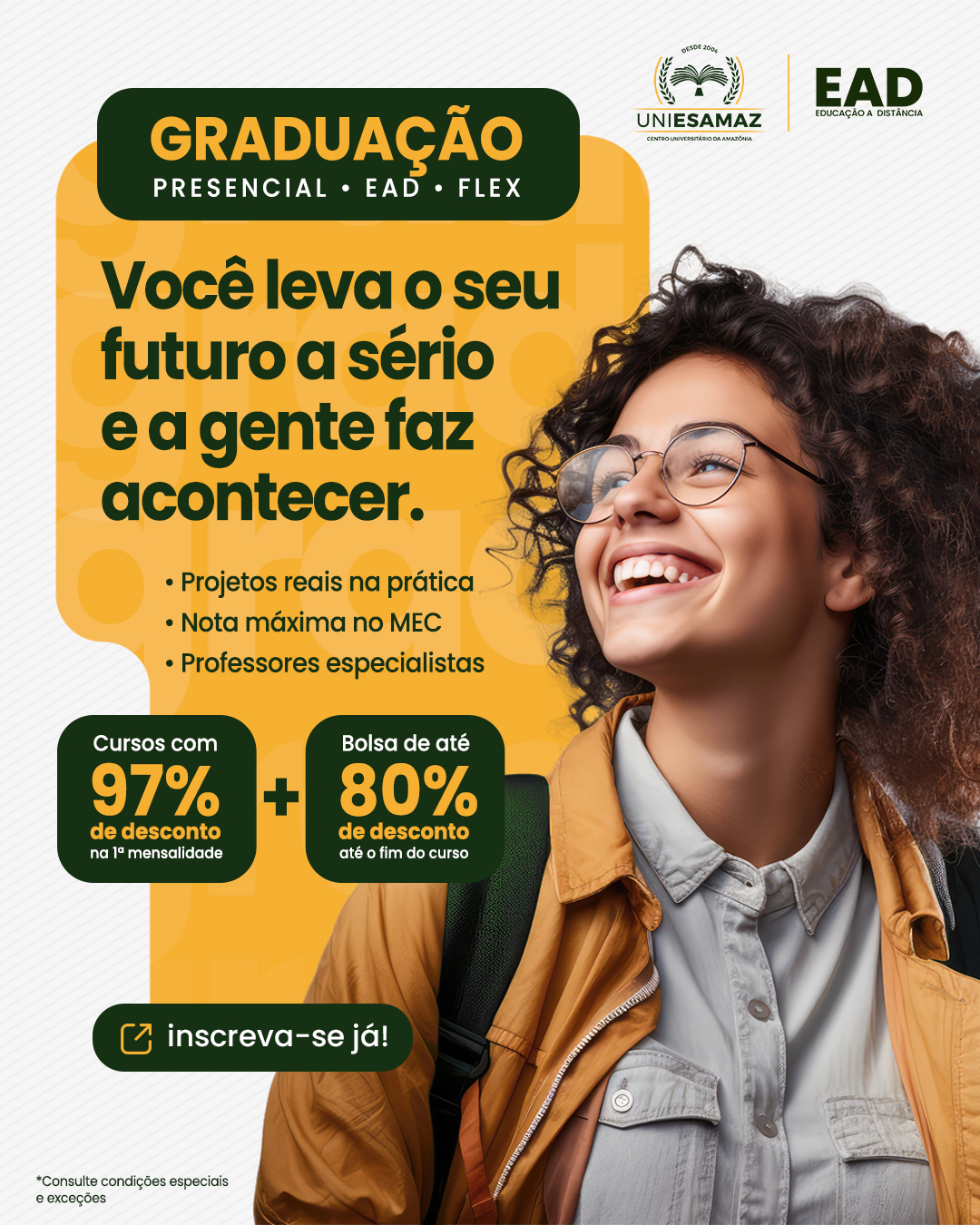 Criativo da UniEsamaz EAD, Graduação Presencial · EAD · Flex