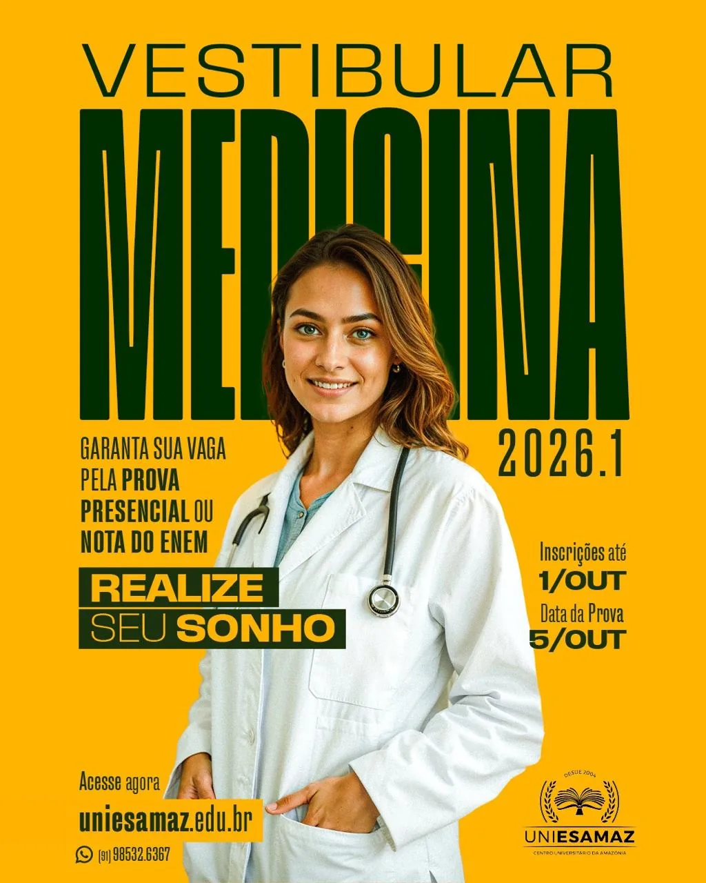 Criativo da UniEsamaz, Vestibular Medicina 2026.1